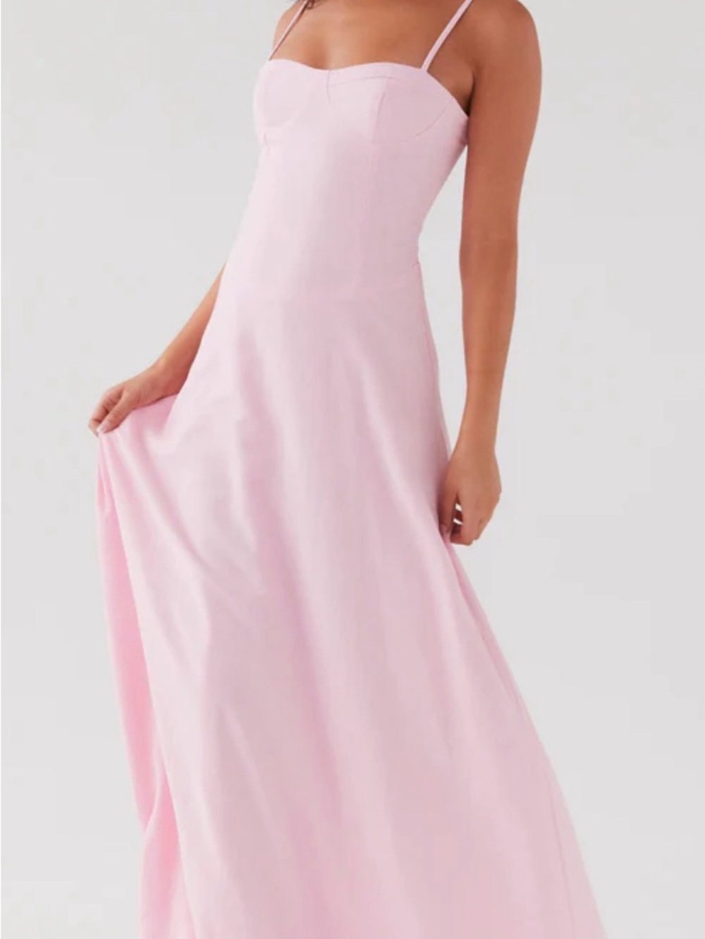 Elegant Pink Spaghetti-Strap Maxi Dress - Picture 2 of 5